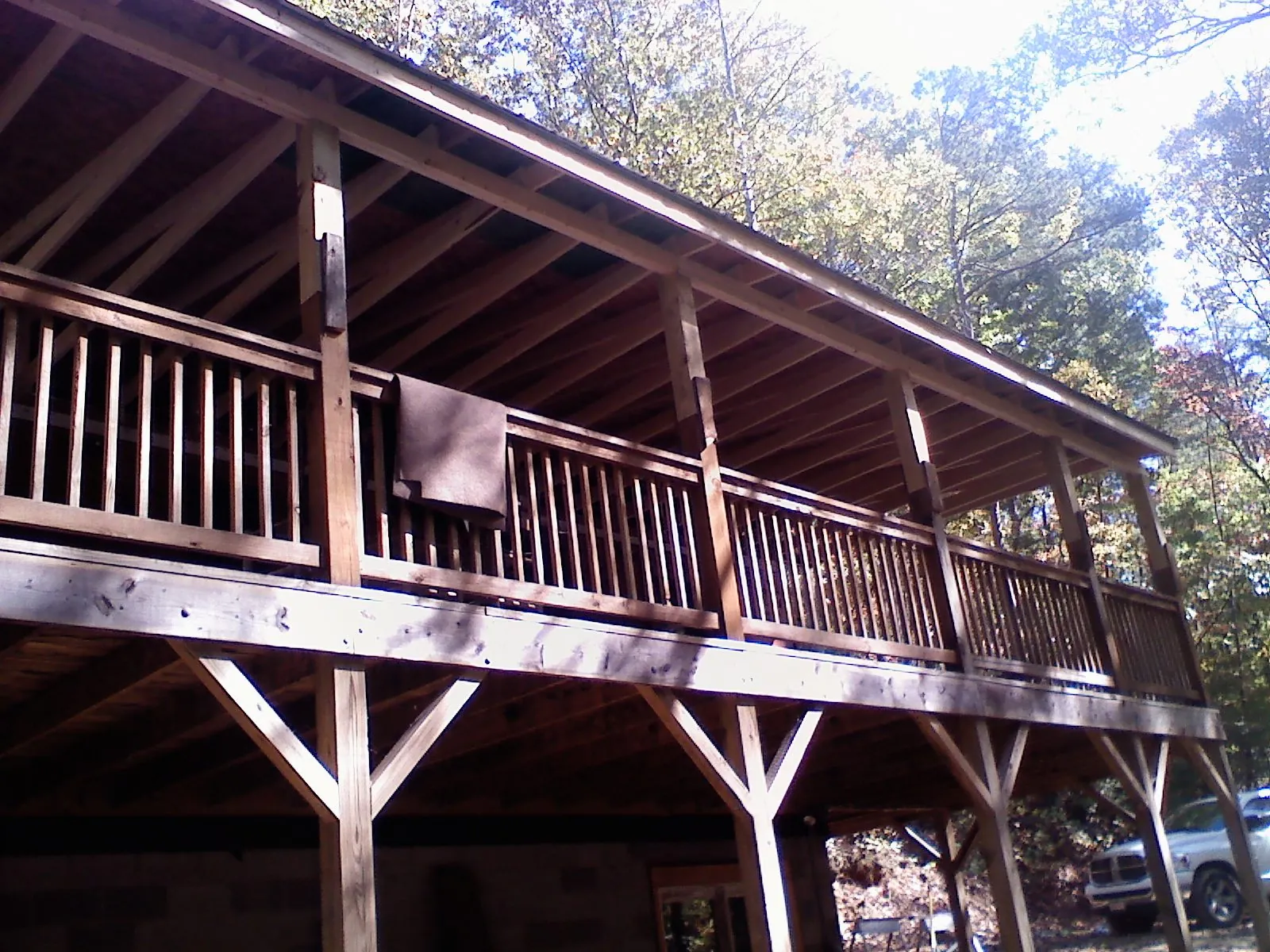 Timber framing under a new elevated porch and deck — Roof Leak Repair in Orefield by Roofing Brothers